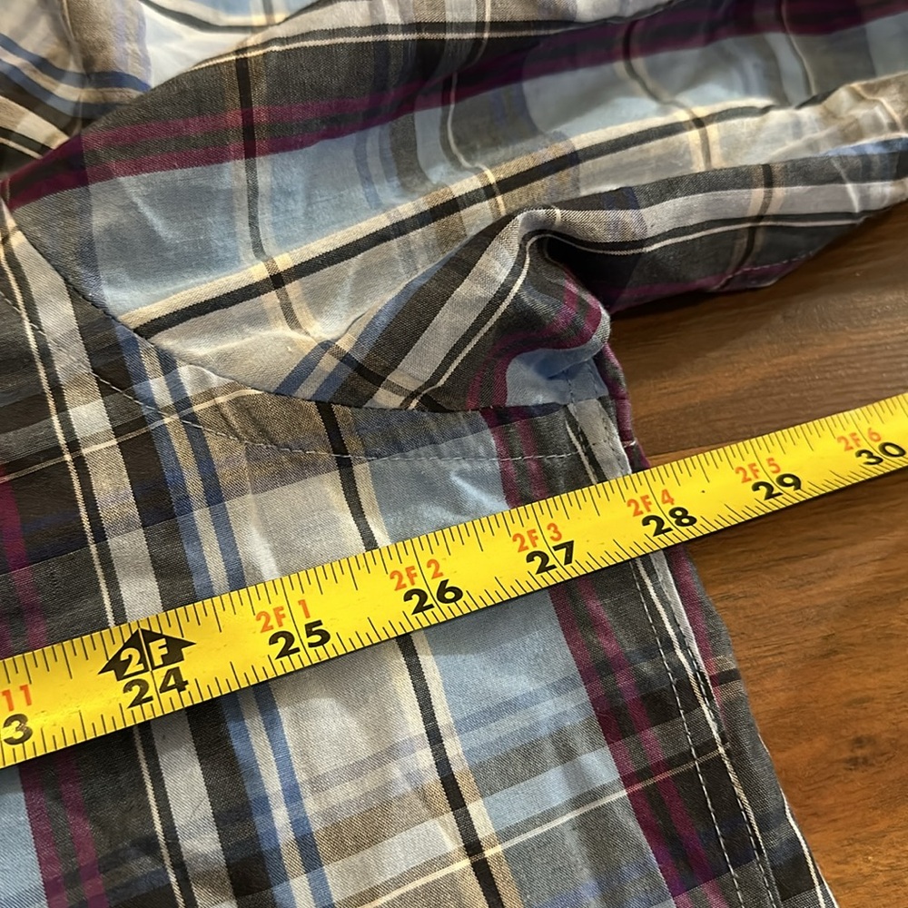 Saddlebred Blue White Purple Plaid Long Sleeve Button Down Mens Shirt XXL - Picture 10 of 13